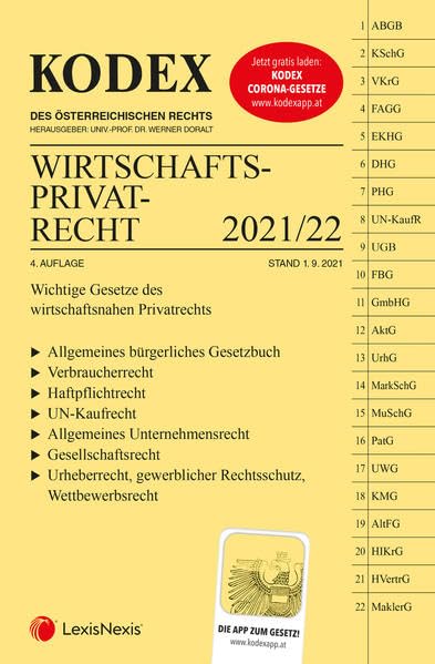 KODEX Wirtschaftsprivatrecht 2021/22 - inkl. App Law