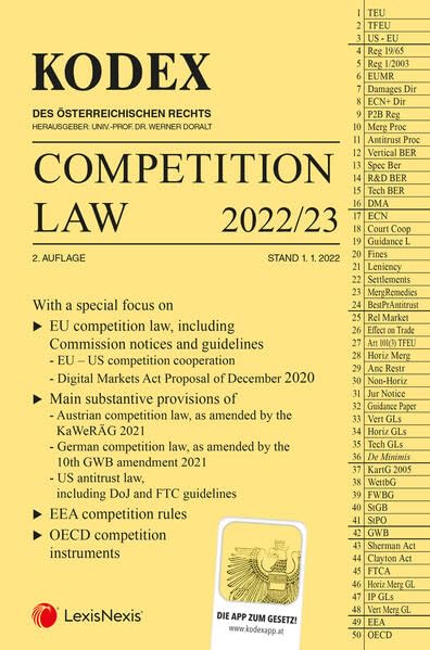KODEX Competition Law 2022 - inkl. App Law