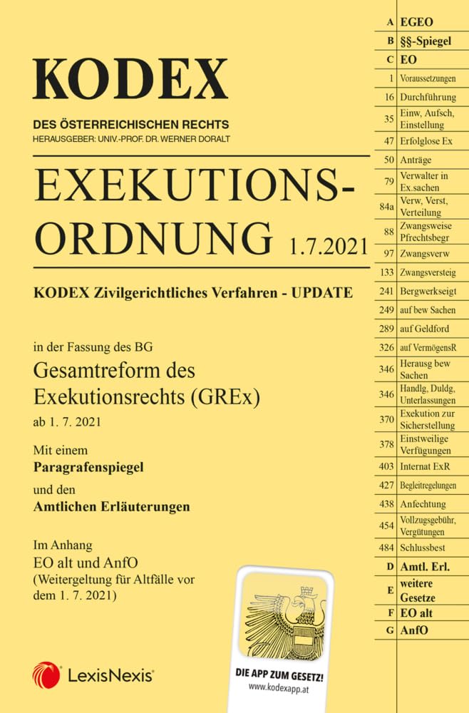 Kodex Exekutionsordnung - GREx - inkl. App: Update zum Kodex Zivilgerichtliches Verfahren Law