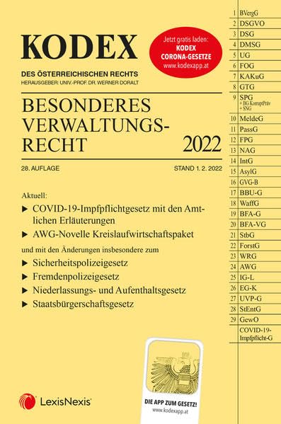KODEX Besonderes Verwaltungsrecht 2022 - inkl. App Law