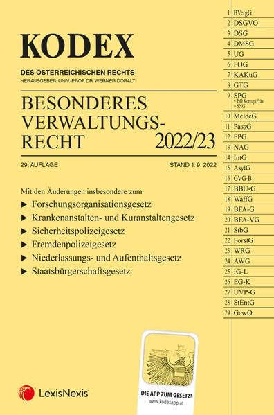 KODEX Besonderes Verwaltungsrecht 2022/23 - inkl. App Law