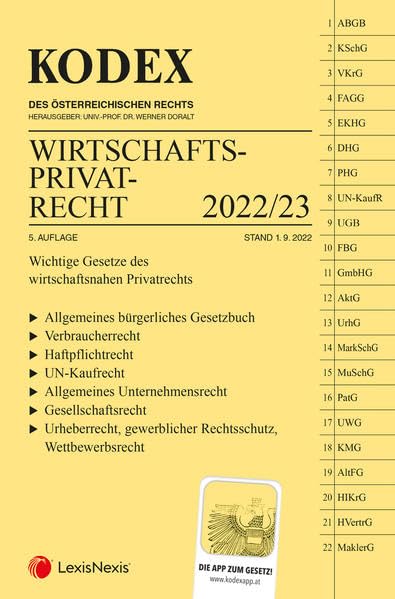KODEX Wirtschaftsprivatrecht 2022/23 - inkl. App Law