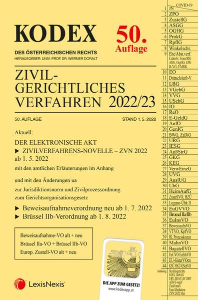 KODEX Zivilgerichtliches Verfahren 2022/23 - inkl. App Law