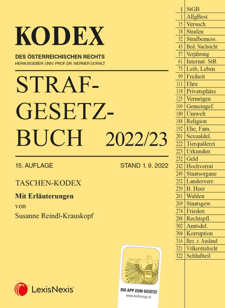 Taschen-Kodex Strafgesetzbuch 2022 - inkl. App: mit Erläuterungen Law