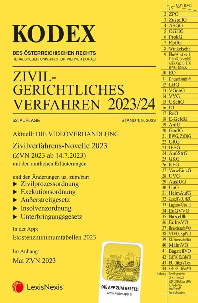 KODEX Zivilgerichtliches Verfahren 2023/24 - inkl. App Law