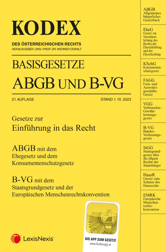 KODEX Basisgesetze ABGB und B-VG 2023/24 - inkl. App Law