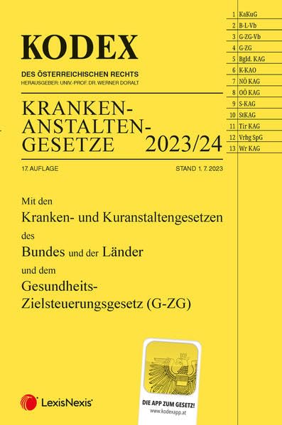 KODEX Krankenanstaltengesetze 2023/24 Law