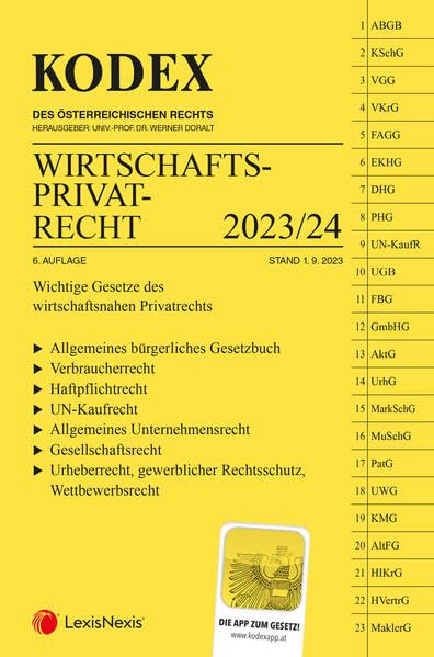 KODEX Wirtschaftsprivatrecht 2023/24 - inkl. App Law