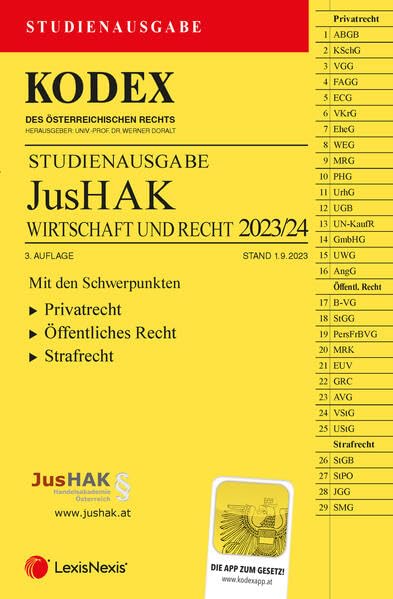 KODEX JusHAK 2023/24 - inkl. App: Studienausgabe für die JusHAK Law
