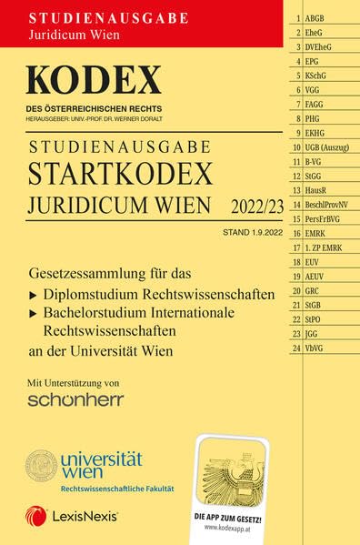 KODEX Startkodex Wien Juridicum 2022/23 - inkl. App: Studienausgabe für die Uni Wien Law
