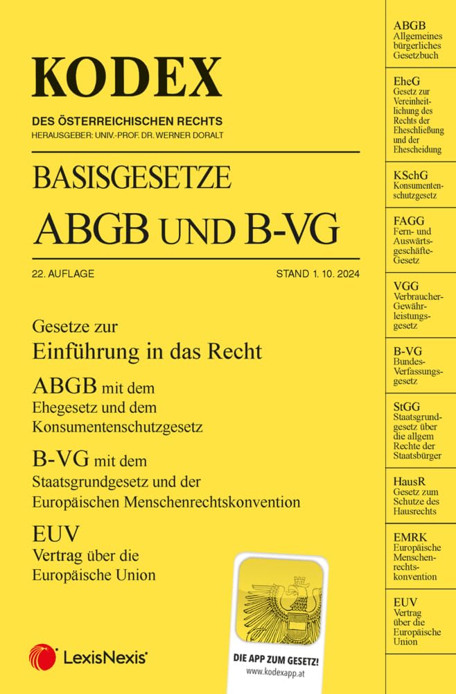 KODEX Basisgesetze ABGB und B-VG 2024/25 - inkl. App Law