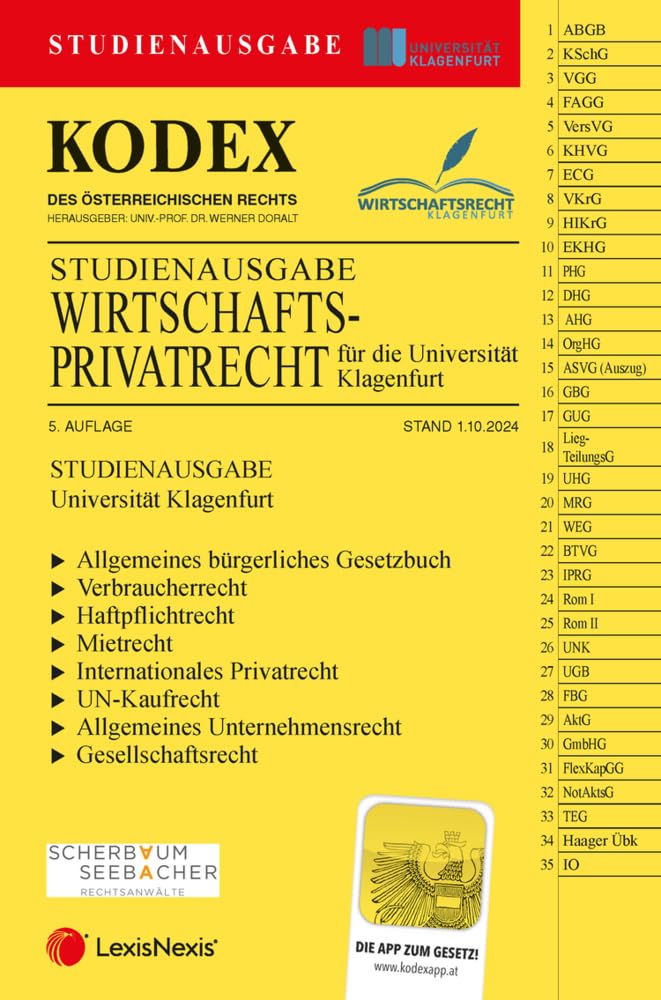 KODEX Wirtschaftsprivatrecht Klagenfurt 2024 - inkl. App: Studienausgabe Law