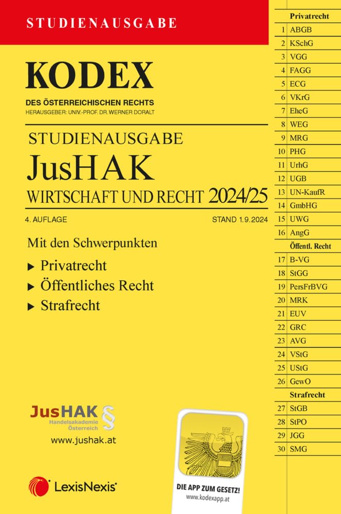 KODEX JusHAK 2024 - inkl. App: Studienausgabe für die JusHAK Law