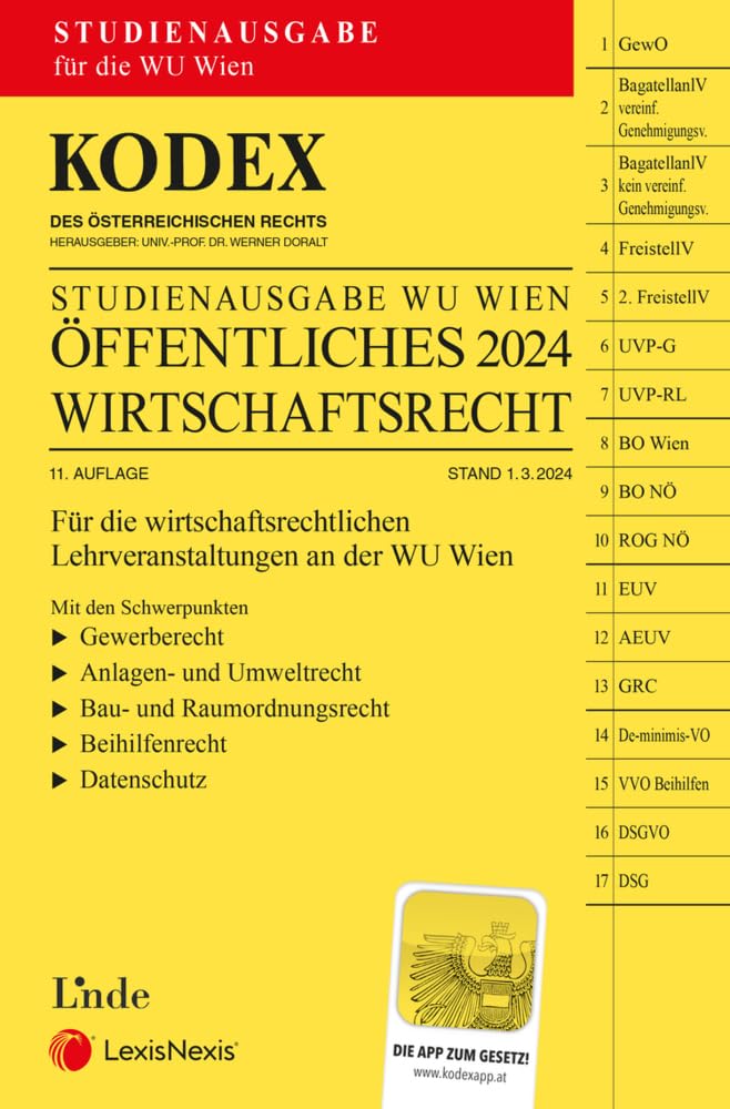 KODEX Öffentliches Wirtschaftsrecht 2024 - inkl. App: Studienausgabe Law