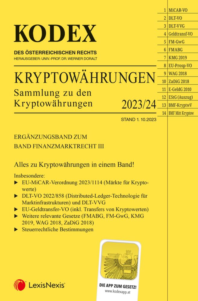 Kodex Kryptowährungen: Ergänzungsband zu Finanzmarktrecht III Law