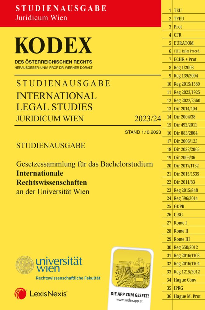 Kodex International Legal Studies (iREWI): Studienausgabe für die Uni Wien Law