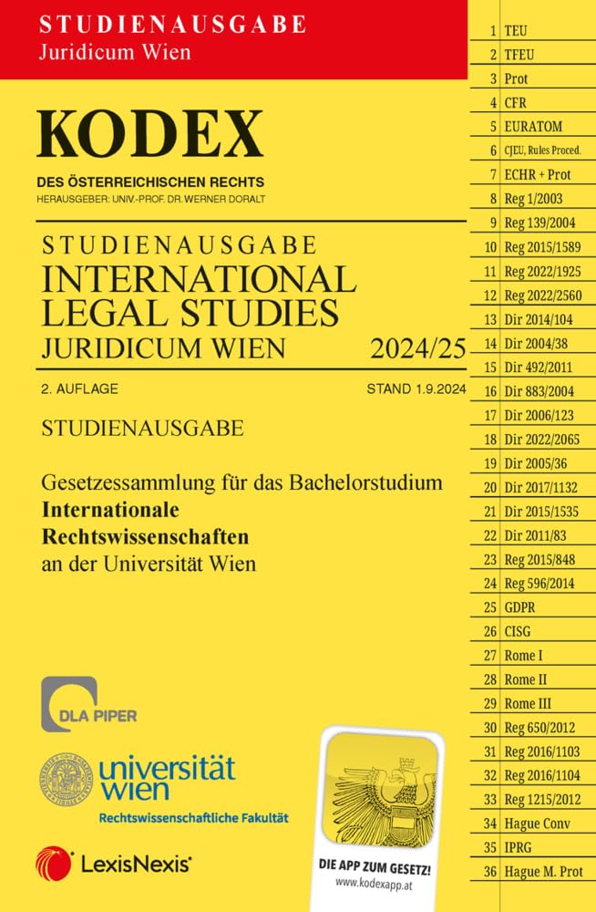 Kodex International Legal Studies (iREWI) 2024/25: Studienausgabe für die Uni Wien Law