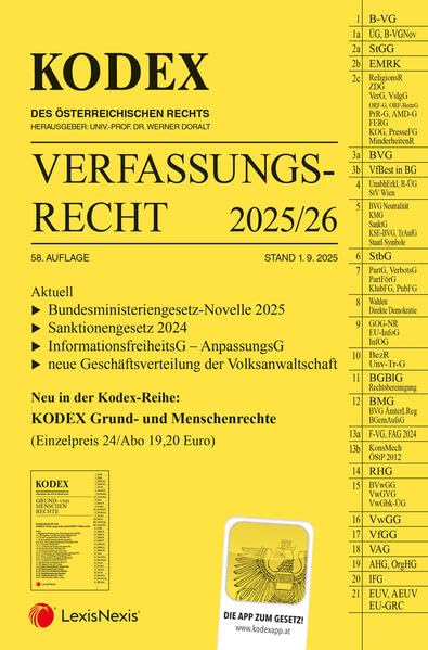 KODEX Verfassungsrecht 2025/26 - inkl. App Law