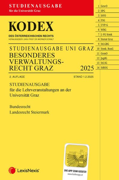 KODEX Besonderes Verwaltungsrecht Graz 2025 - inkl. App: Studienausgabe der Universität Graz Law