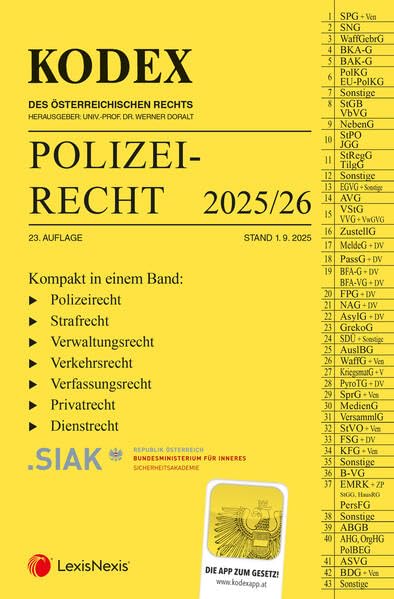 KODEX Polizeirecht 2025/26 - inkl. App Law