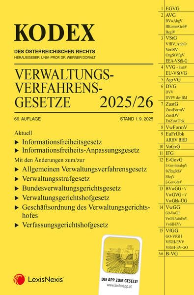 KODEX Verwaltungsverfahrensgesetze (AVG) 2025/26 - inkl. App Law
