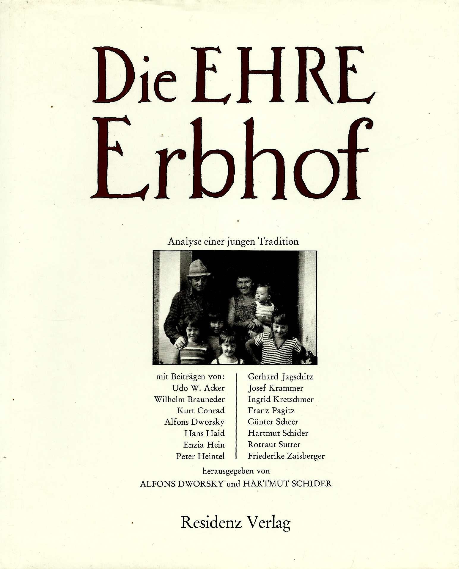 Die Ehre Erbhof. Analyse einer jungen Tradition Books