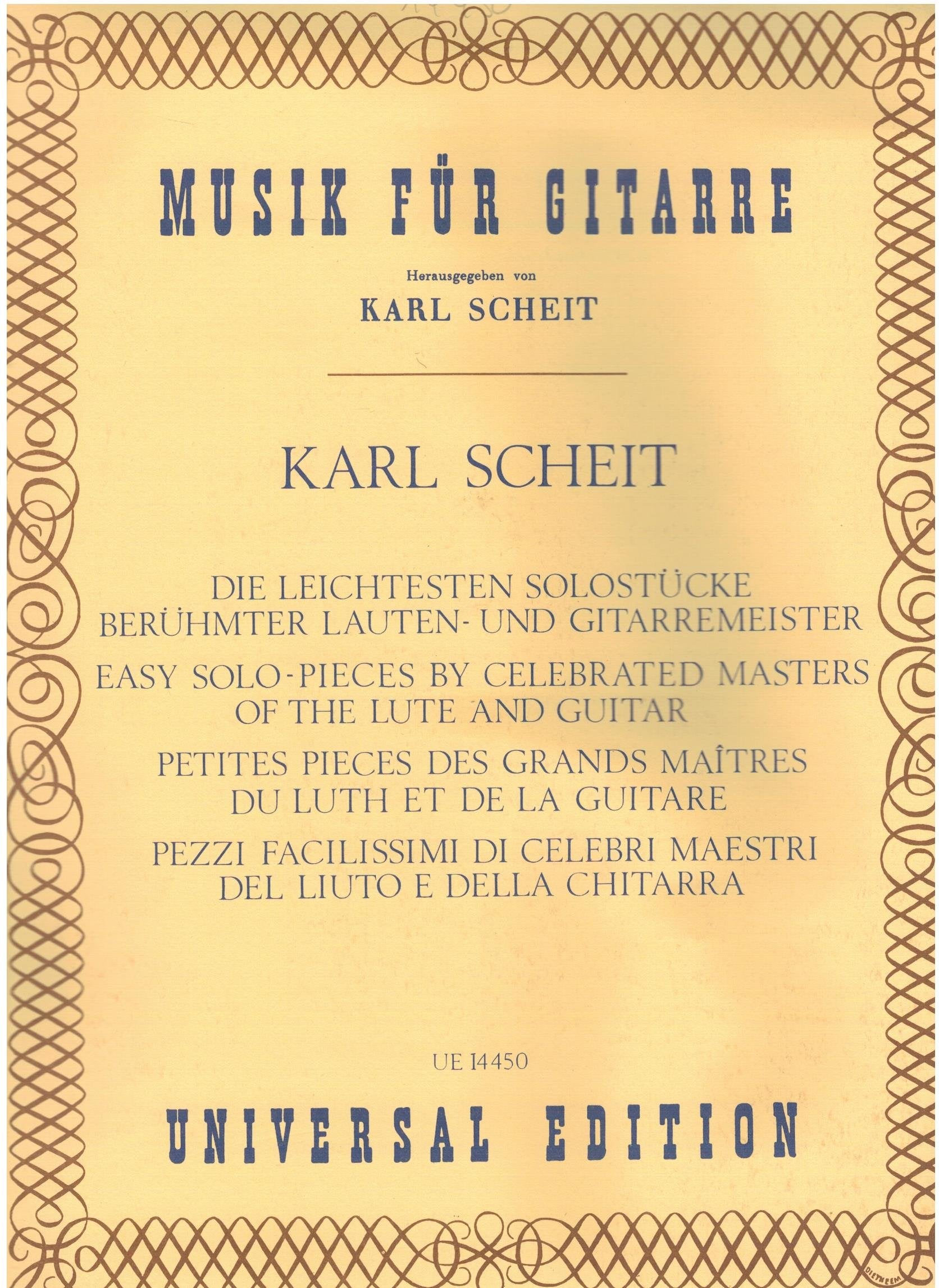 Die leichtesten Solostücke berühmter Lauten- und Gitarrenmeister Arts & Music