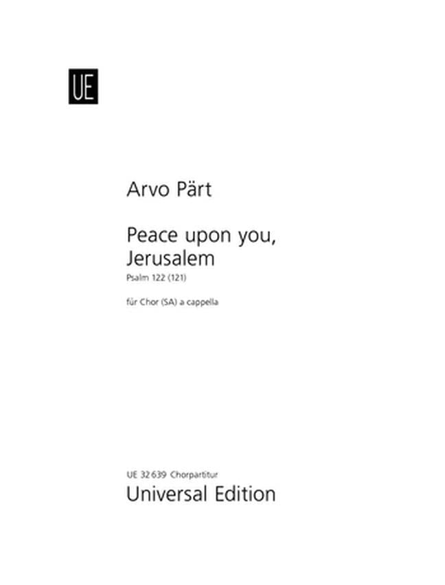 Peace upon you, Jerusalem, für Chor SA Sheet Music