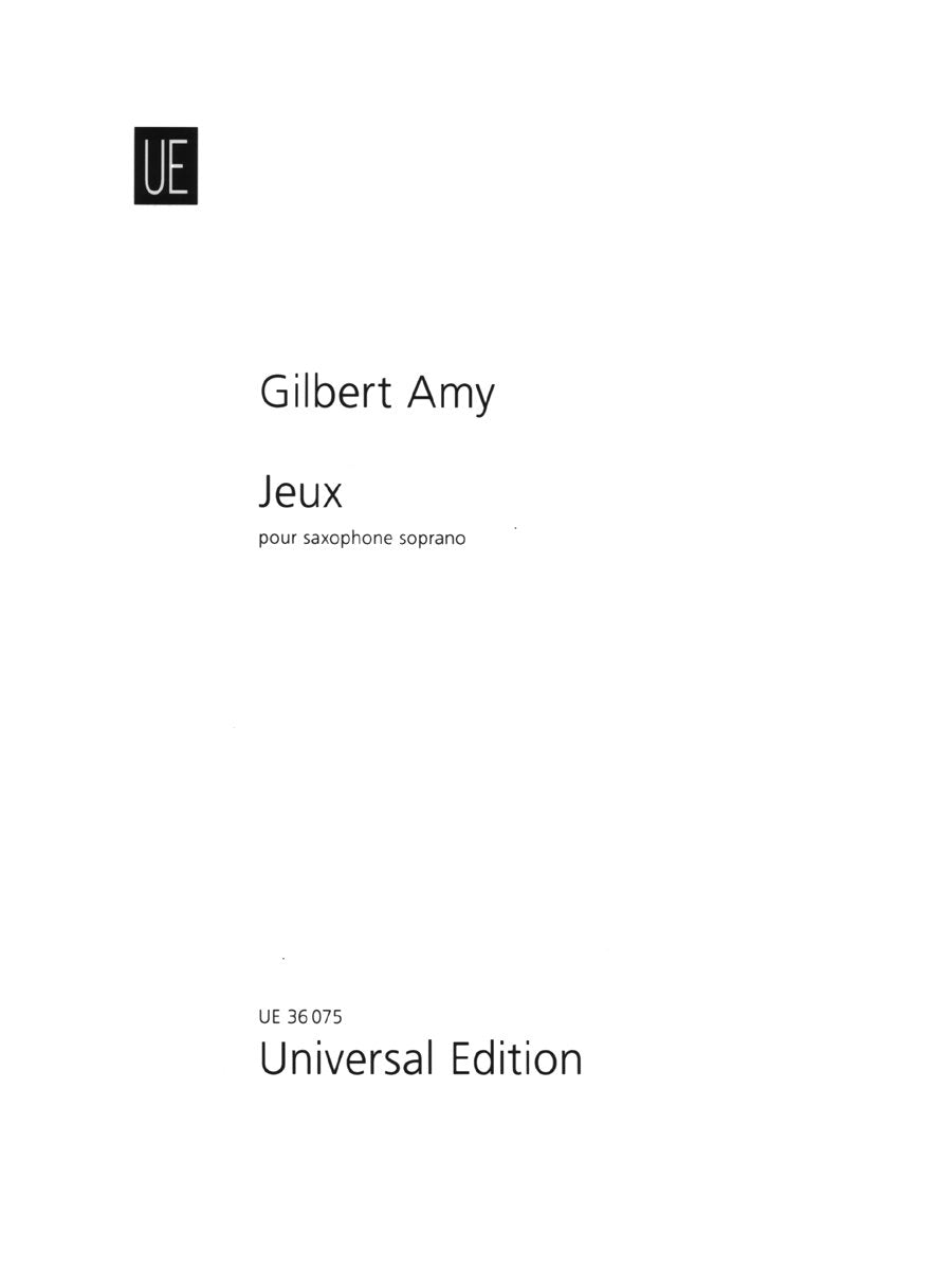 Jeux für Sopransaxophon Sheet Music