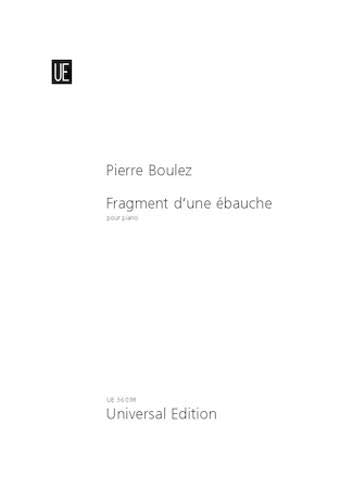 Fragment d'une ébauche: Klavier. Partitur. Sheet Music