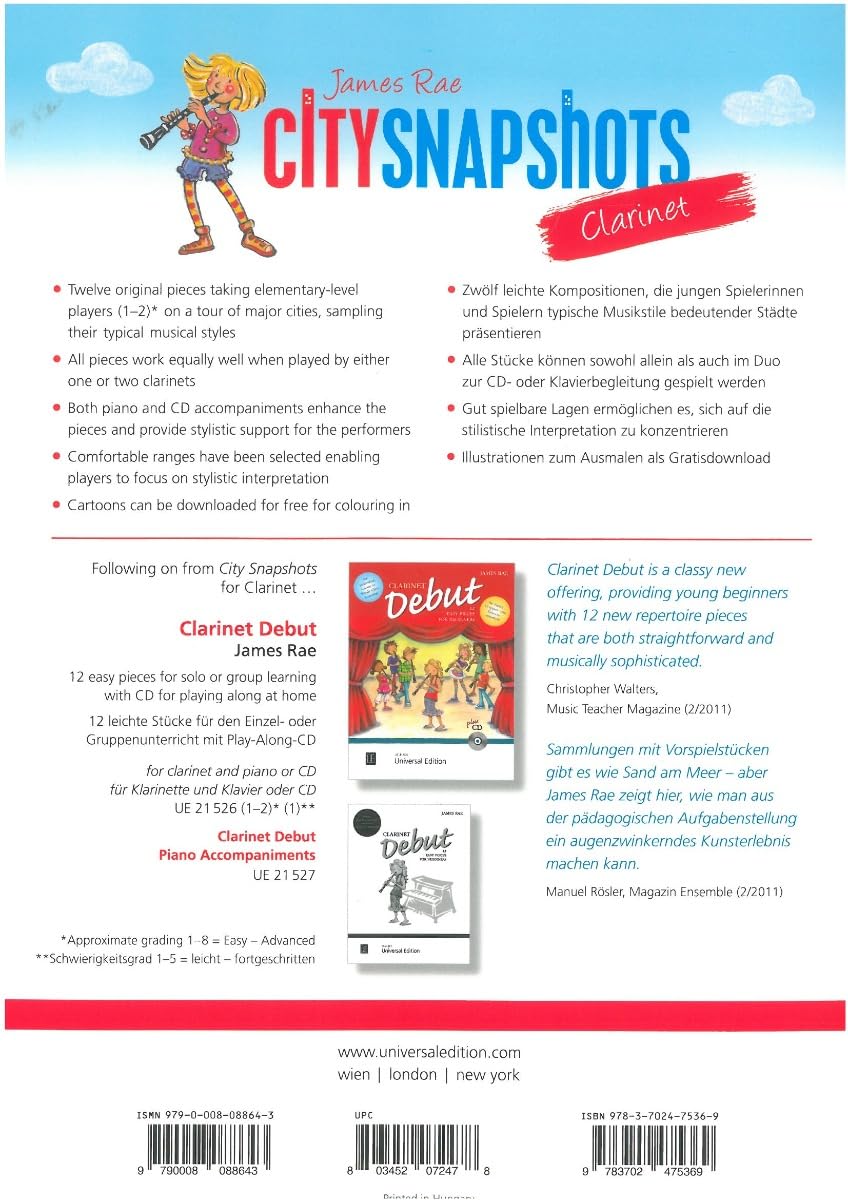 City Snap Shots Clarinet: A musical tour for young players book