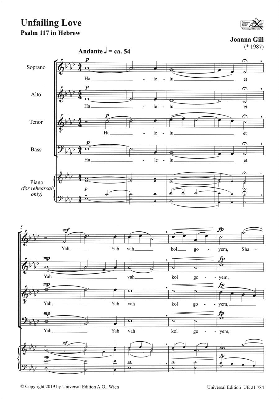 Unfailing Love: Psalm 117. gemischten Chor (SATB) a cappella. Chorpartitur. Sheet Music