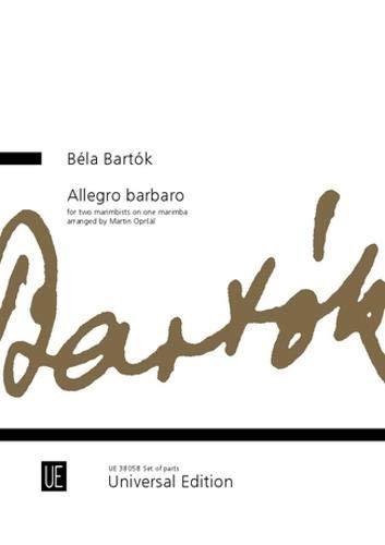 Allegro barbaro: zwei Marimbaphonisten auf einem Marimbaphon. Stimmensatz. Sheet Music