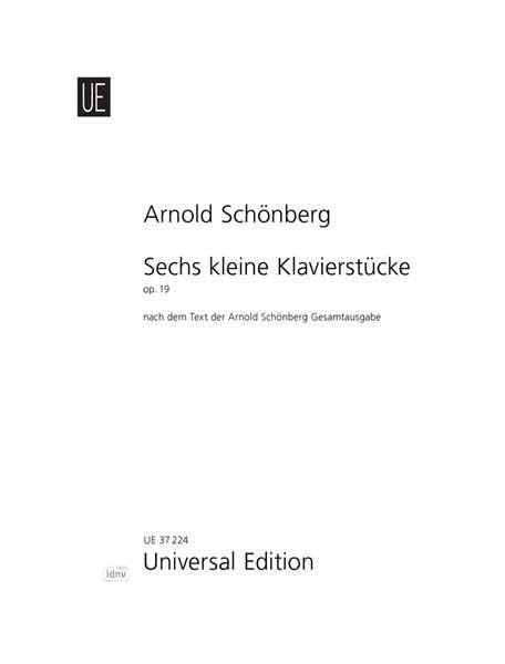 6 kleine Klavierstücke Arts & Music