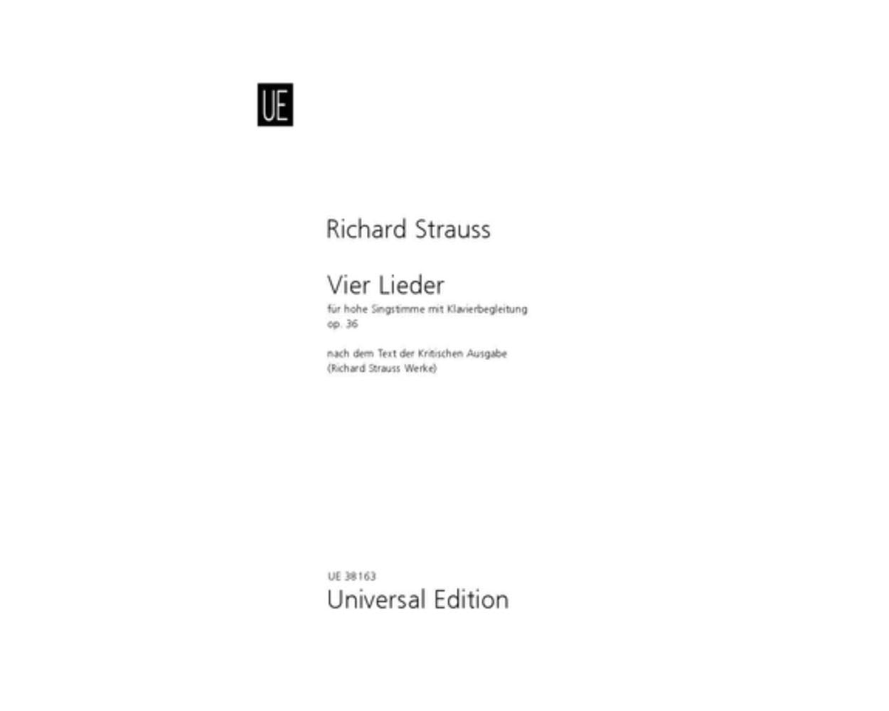 4 Lieder: op. 36. hohe Stimme und Klavier. Partitur. Books