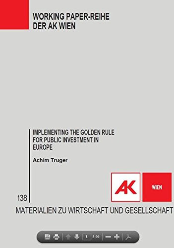 Implementing the golden rule for public Investment in Europe: safeguarding public investment and supporting the recovery Law