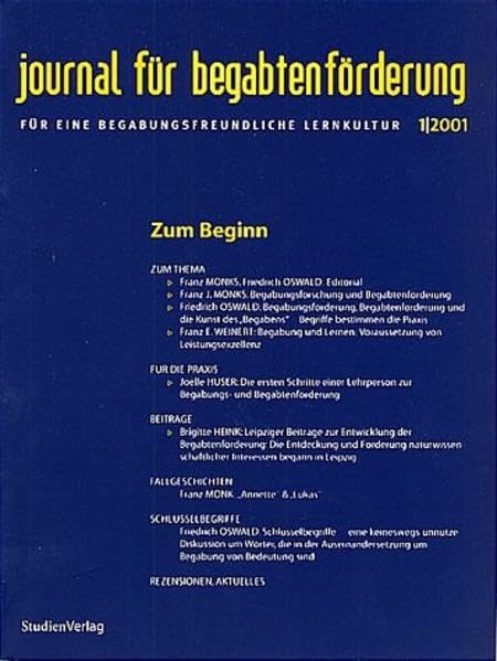 journal für begabtenförderung 1/2001: Zum Beginn book