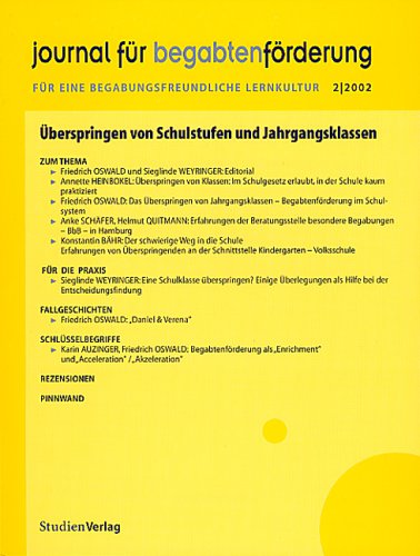 Überspringen von Schulstufen und Jahrgangsklassen (journal für schulentwicklung) Education & Training