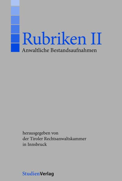 Rubriken II- Anwaltliche Bestandsaufnahmen Law