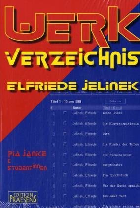 Werkverzeichnis Elfriede Jelinek Contemporary literature