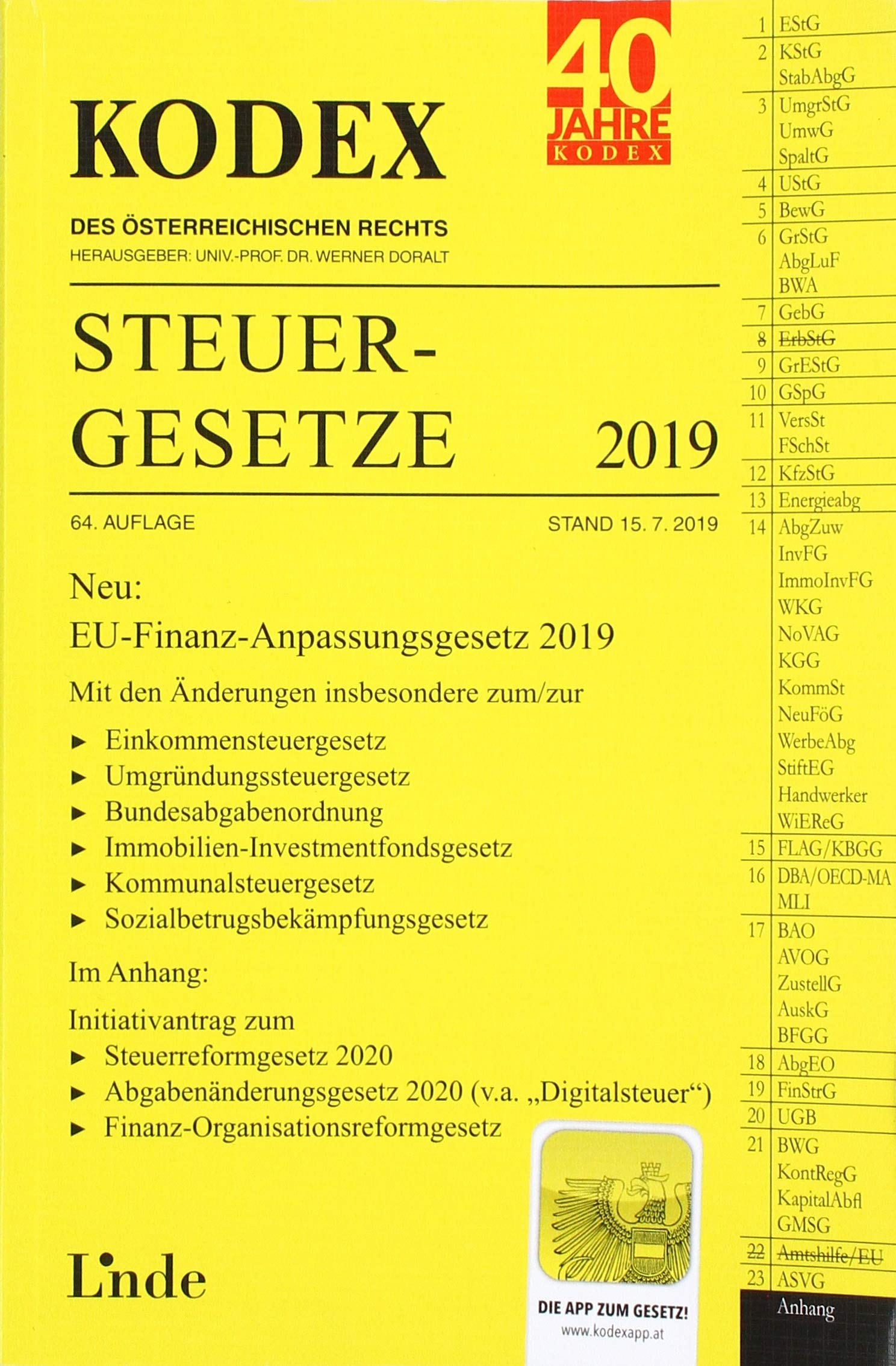 KODEX Steuergesetze 2019 (Kodex des Österreichischen Rechts) Law