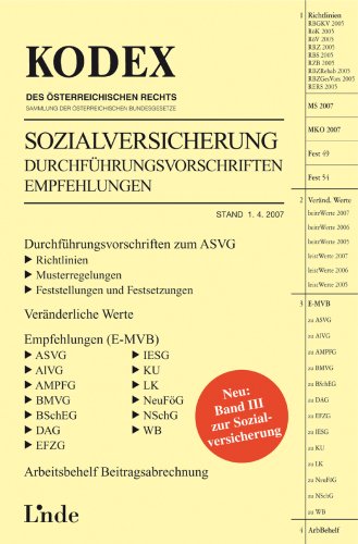Kodex Sozialversicherung: Durchführungvorschriften Empfehlungen Law