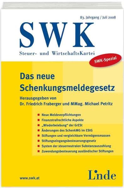 SWK-Spezial Das neue Schenkungsmeldegesetz Law