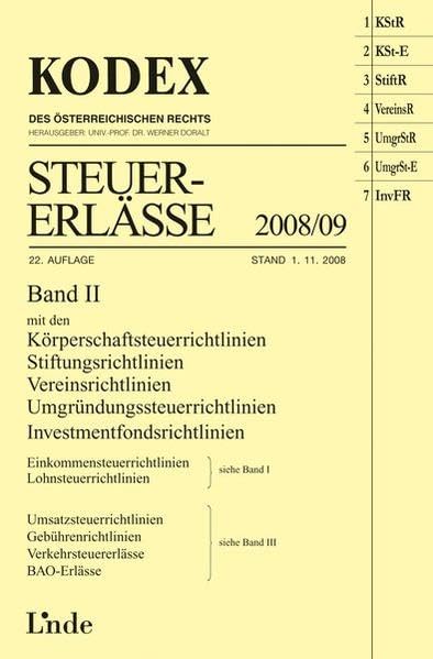 KODEX Steuer-Erlässe 2008/09, Band II (Kodex des Österreichischen Rechts) Law