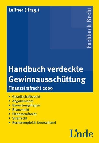 Handbuch verdeckte Gewinnausschüttung: Finanzstrafrecht 2009 Law