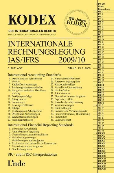 KODEX Internationale Rechnungslegung IAS/IFRS 2009/10 (Kodex des Internationalen Rechts) Law
