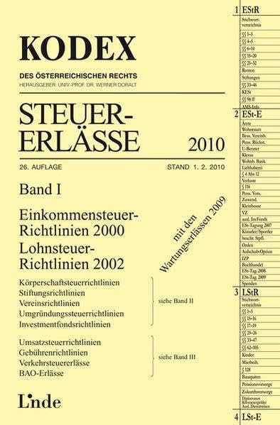 KODEX Steuer-Erlässe 2010 Band I (Kodex des Österreichischen Rechts) - Ritz, Christoph book