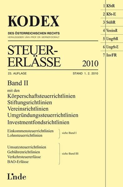 KODEX Steuer-Erlässe 2010, Band II (Kodex des Österreichischen Rechts) Law