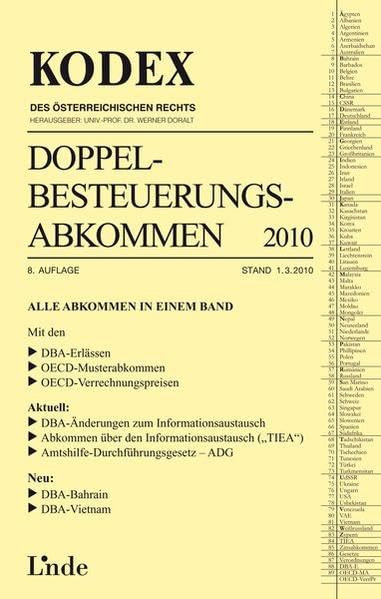 KODEX Doppelbesteuerungsabkommen 2010 (Kodex des Österreichischen Rechts) Law