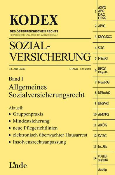 KODEX Sozialversicherung, Band I (Kodex des Internationalen Rechts) Law